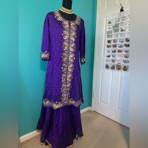 Purple Elegant Lengha Choli(No dupatta included)